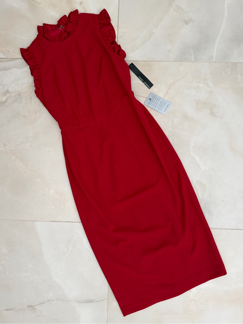 MAGGY LONDON Ruffle Sleeve Dress - Picture 2 of 5